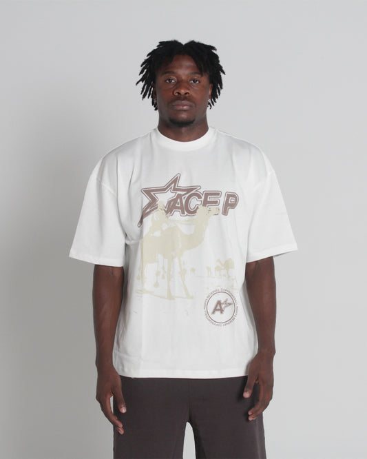 Camel Threshold Tee Off White