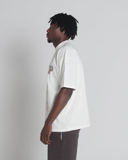 Camel Threshold Tee Off White