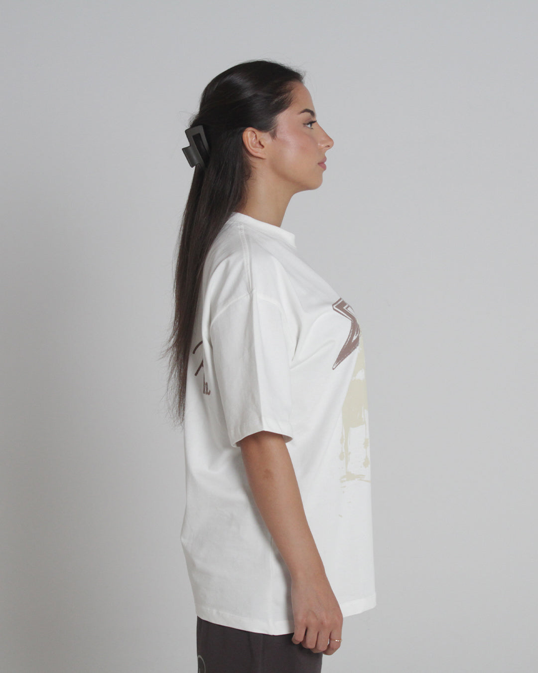 Camel Threshold Tee Off White