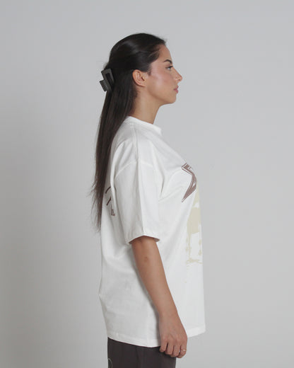 Camel Threshold Tee Off White