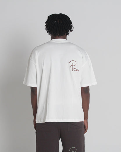 Camel Threshold Tee Off White